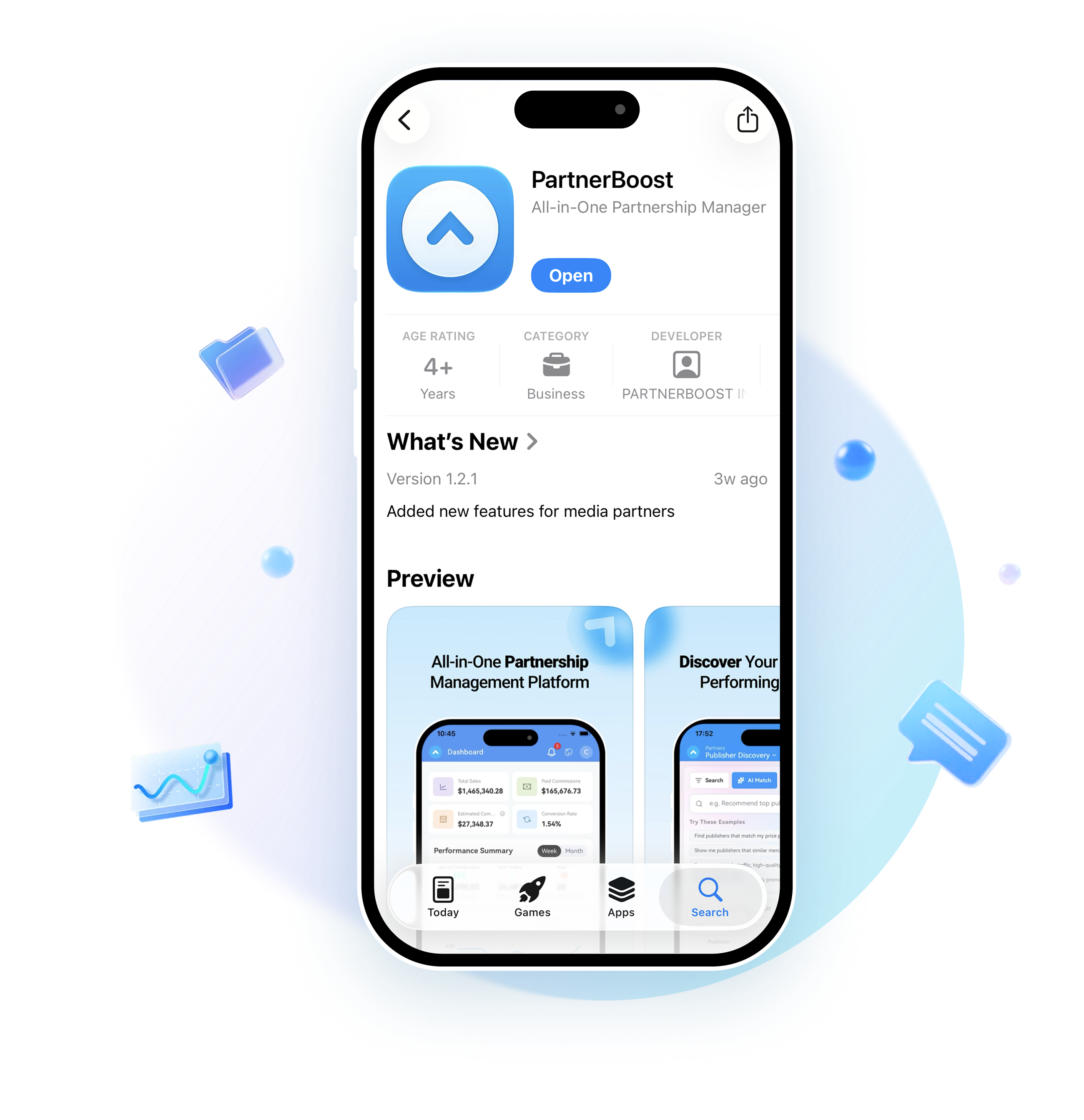 PartnerBoost App on a smartphone